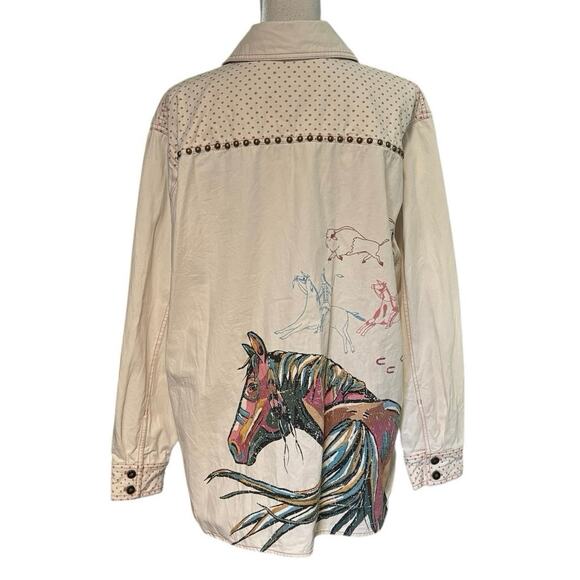 Double D Ranch Size 1X Horse of a Different Color Jacket Top Embroidered Studs - Picture 4 of 7